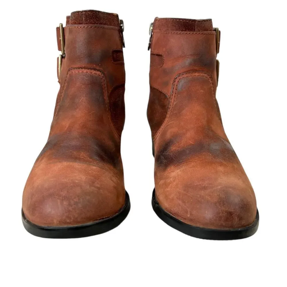 SOREL Lolla Leather Ankle Boots in Brown Women’s 7